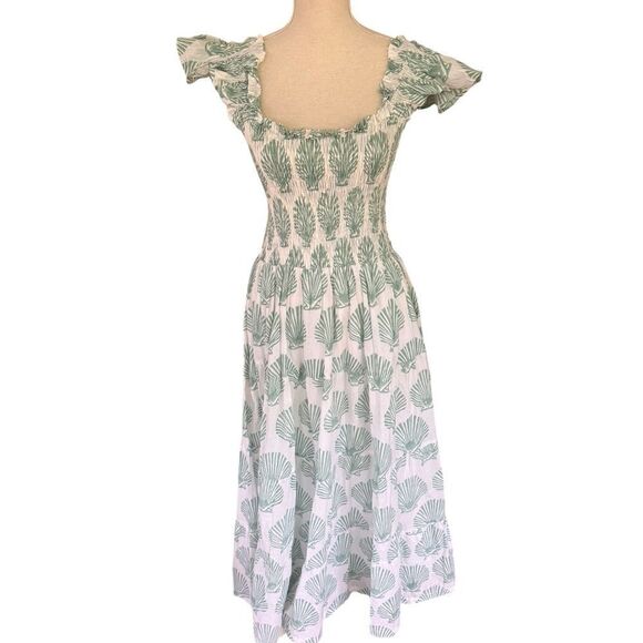 Darlington isle Amelia Island Flutter Shell Nap Dress white green XL - Picture 3 of 4